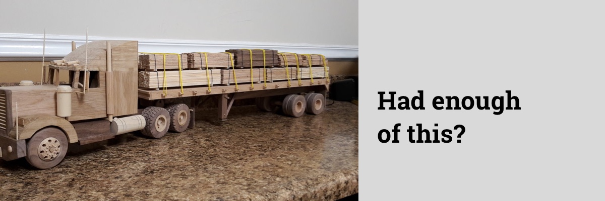 picture of wooden 18 wheeler